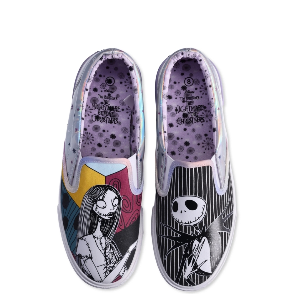 Nightmare Before Christmas Disney Womens Canvas Slip On, Size 9.5, Halloween